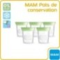 MAM Allaitement Pot de Conservation 120ml Lot de 5 MAM Allaitement Pot de Conservation 120ml Lot de 5