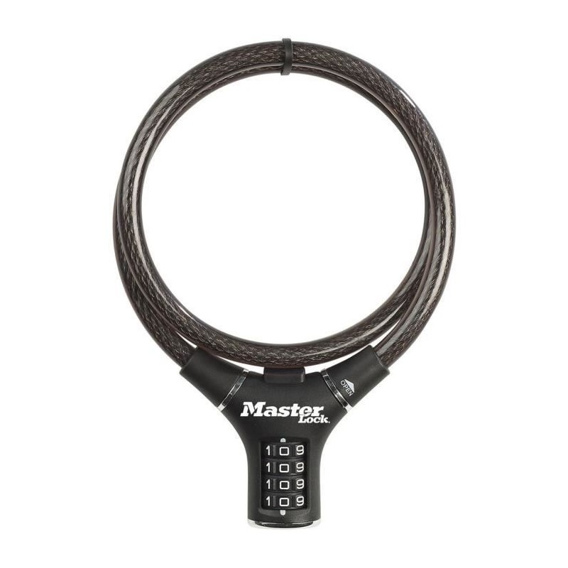 Antivol Vélo - MASTER LOCK - 8229EURDPRO - 90 cm de câble - Noir - Acier torsadé Antivol Vélo - MASTER LOCK - 8229EURDPRO - 90 cm de câble - Noir - Acier torsadé