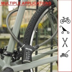Antivol Vélo - MASTER LOCK - 8229EURDPRO - 90 cm de câble - Noir - Acier torsadé