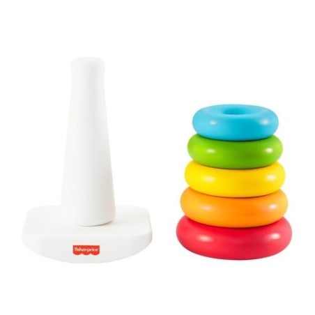 Fisher-Price - Pyramide arc-en-ciel - Jouet d'éveil 1er âge - Des 6 mois GRF09
