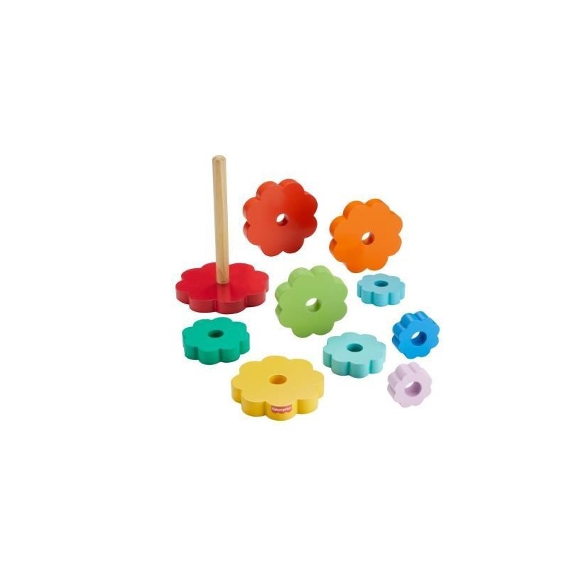 Fisher-Price-Empileur d'Anneaux avec 10 pieces en bois HXT77 Fisher-Price-Empileur d'Anneaux avec 10 pieces en bois HXT77