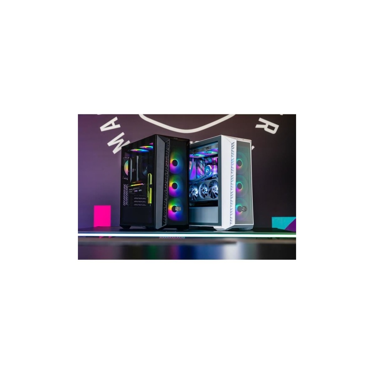 Boîtier Gaming - COOLER MASTER - MasterBox MB520 - Façade Mesh - White ARGB - 3x120mm