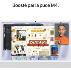 Apple iMac 24 ecran retina 4,5K 512Go SSD 24Go RAM Puce M4 CPU 10 coeurs GPU 10 coeurs Rose (2024)