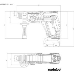 Marteau perforateur sans fil - METABO - KH 18 LTX 24 - 18 V - SDS Plus - 2 batteries Li-Power (18 V/4,0 Ah)