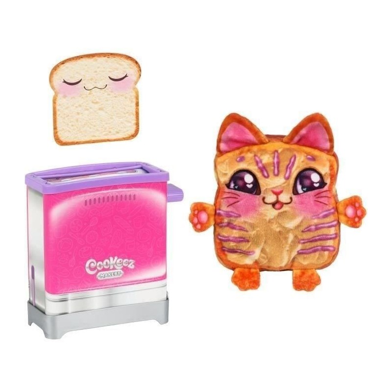 Toasty Treatz - MOOSE TOYS - COOKEEZ MAKERY - Peluche parfumée en forme de toast, grille-pain interactif, Modele peluche aléat