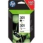 HP 301 Pack de 2 cartouches d'encre noire et trois couleurs authentiques (N9J72AE) pour HP Envy 4505, DeskJet 1050/1512/2548/305 HP 301 Pack de 2 cartouches d'encre noire et trois couleurs authentiques (N9J72AE) pour HP Envy 4505, DeskJet 1050/1512/2548/305