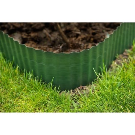 Bordure gazon polyéthylene verte H15 cm x 9 m - NATURE