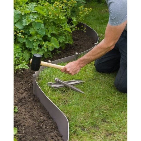 Ancres pour bordure de jardin en polypropylene - NATURE - H26,7 x 1,9 x 1,8 cm - Beige taupe