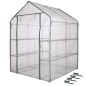 Serre de Jardin - NATURE - H195 x 143 x 143 - 2 étageres - PE armé 140 g/m² - Vert