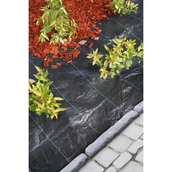 Toile de paillage paysages noire 1 x 50 m, traité anti UV, 100 g/m² - Bâche de sol anti mauvaises herbes
