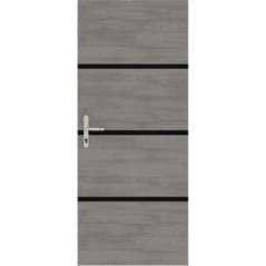 Kit de Rénovation pour Porte Intérieure - NORDLINGER PRO - 4 Feuilles 85 x 50 cm & 3 Profils Noirs 85 x 2 cm - Gris Agate
