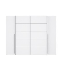 Armoire - Blanc mat -  2 portes battantes + 2 portes coulissantes - L 270,3 x P 61,2 x H 210 cm - NARAGO