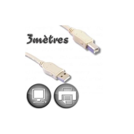 Câble USB 2.0 A mâle / Type B mâle 3m