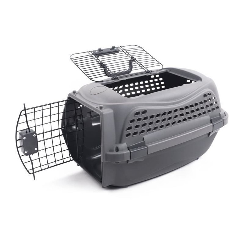 Caisse de transport pour chat M.PETS ECO GIRO - Cage en plastique - Taille M - Gris Caisse de transport pour chat M.PETS ECO GIRO - Cage en plastique - Taille M - Gris