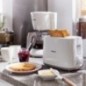 Grille-pain PHILIPS HD2581/00 - 2 fentes extra larges - 830 W - Réchauffe viennoiseries - Blanc Grille-pain PHILIPS HD2581/00 - 2 fentes extra larges - 830 W - Réchauffe viennoiseries - Blanc