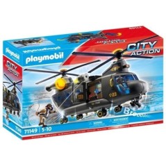 PLAYMOBIL 71149 Hélicoptere de transport des forces spéciales, Les policiers, City Action, Unité d'élite, 117 pieces, Des 5 