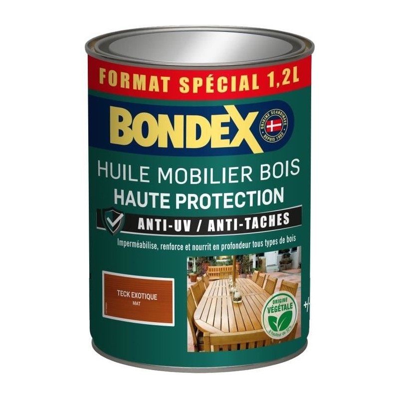 Huile mobilier teck - BONDEX - 441377 - Mat - 1,2 L Huile mobilier teck - BONDEX - 441377 - Mat - 1,2 L