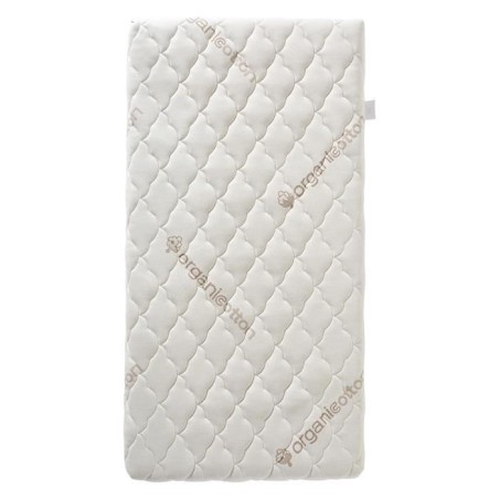 Matelas Bébé Coton Bio - 60x120x10 cm - 100% Coton - Déhoussable - Sans traitement chimique