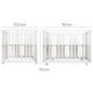 Parc Bébé 100x75 cm + Tapis Adam et Eule Imprimé Chouette + 4 Roues - ROBA - Bois blanc Parc Bébé 100x75 cm + Tapis Adam et Eule Imprimé Chouette + 4 Roues - ROBA - Bois blanc