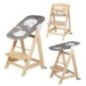 ROBA Chaise Haute Évolutive Born Up 2 en 1 + Transat Inclinable - Sternenzauber - Des la Naissance - Bois Naturel