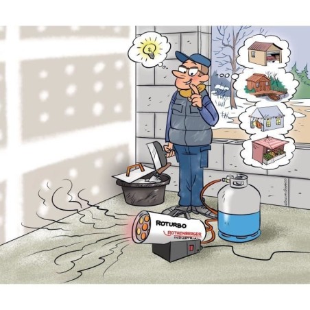Générateur d'air chaud - ROTHENBERGER - Roturbo 12000 - 12 kW - Bas - Gris