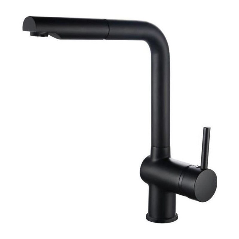 ROUSSEAU Robinet mitigeur de cuisine Matsouko - Avec douchette - Noir ROUSSEAU Robinet mitigeur de cuisine Matsouko - Avec douchette - Noir