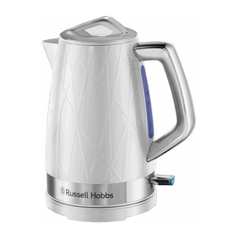 Bouilloire - RUSSELL HOBBS - Structure Blanc - 2400 W - 1.7 L - Zones d'ébullition rapide - Économie d'énergie - Éclairage L