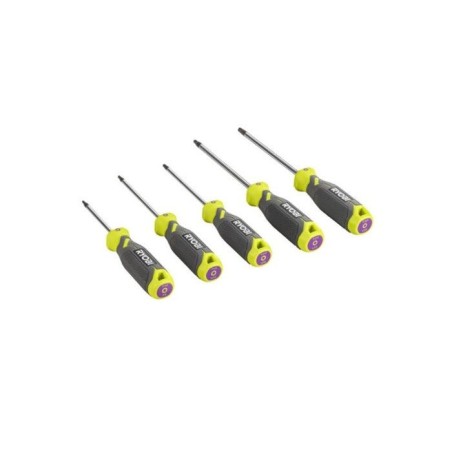 RYOBI - Jeu de 5 tournevis TORX avec lame aimantée T10, T15, T20, T25, T30 - RHSDST5