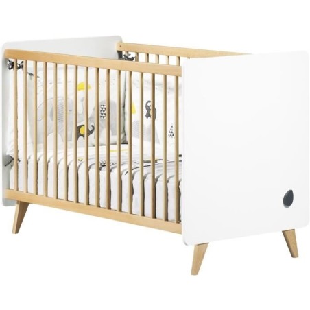 Chambre bébé trio OSLO - Lit 120x60 + Commode a langer 2 tiroirs étoiles + Armoire 3 portes - SAUTHON