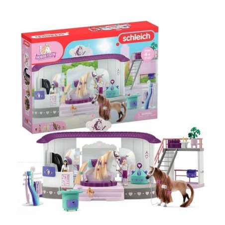 Écurie Schleich Salon de Beauté Sofia's Beauties avec Accessoires de Pansage et Figurines Schleich Chevaux - Coffret de 99 Pie