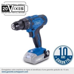 Coffret perceuse visseuse sans fil C-DTB74/2-X - 50Nm mandrin 13mm + 74 access - SCHEPPACH 20V IXES + 2 batteries 2Ah + chargeur
