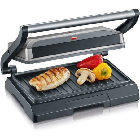SEVERIN KG2394 Gril multifonction compact : viande - paninis - légumes - plaques anti-adhésives 23x14 -5 cm - récupérateur d