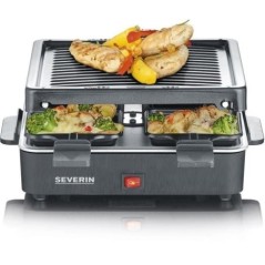 SEVERIN Raclette Gril 4 personnes compacte, facile a ranger, idéal pour les petits ménages, surface de cuisson 21 x 21cm, RG 2