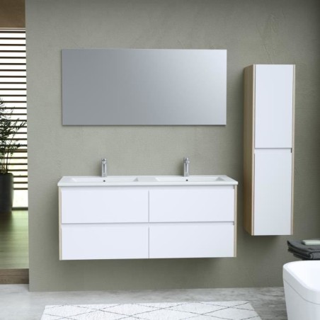 Ensemble SKARA  set de salle de bain 120, vanity+vasque+miroir & Colonne