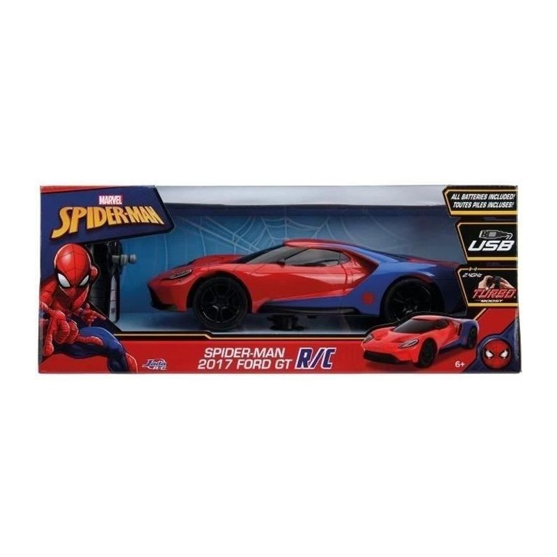 Voiture Ford GT Spiderman radiocommandée 1/16 - Simba Dickie Group Voiture Ford GT Spiderman radiocommandée 1/16 - Simba Dickie Group