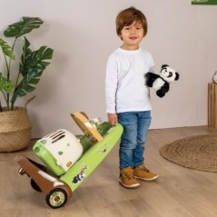 Smoby - Chariot Vétérinaire  de Zoo - Peluche Panda - Nombreux accessoires inclus - Produit 2 en 1 : Cage de transport - Fabri