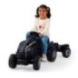 Tracteur a pédales Farmer XL + Remorque - SMOBY - Noir - 90% Plastique recyclé- Siege ajustable - Capot ouvrant - Volant avec