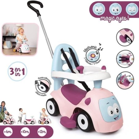 Smoby - Porteur Maestro Balade Rose - Pour Enfant Des 6 Mois - Evolutif - Roues Silencieuses - Klaxon