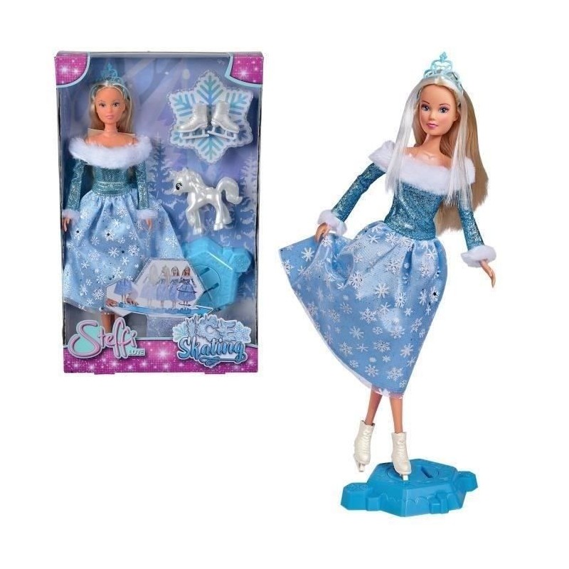 Poupée Steffi Love - SILVERTORN - SL PATINAGE - Patinage sur glace - Robe a flocons de neige - Couronne