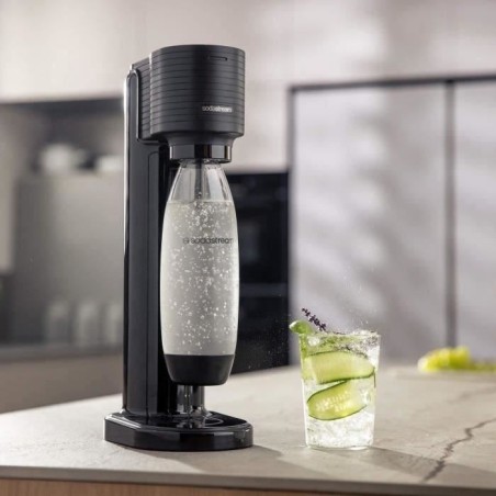 SodaStream GAIA Machine a Eau Pétillante - Pack 1 Bouteille 1L Compatible Lave-Vaisselle + 1 Recharge de Gaz 60L a Clipser - No