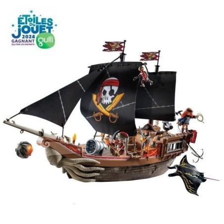 PLAYMOBIL 71530 Bateau pirates, 137 pieces dont 3 personnages et 4 animaux, Les Pirates, Jeu de rôle créatif, Des 4 ans