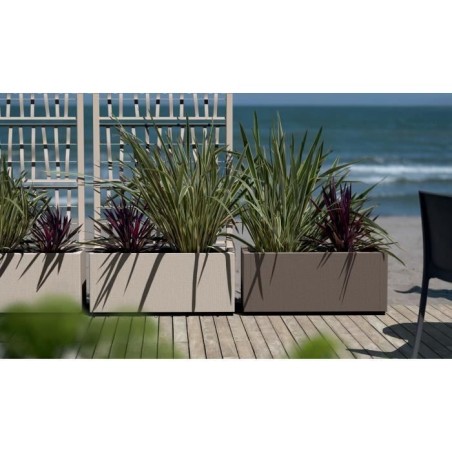 Bac a fleur Ethica rectangulaire 80 cm taupe