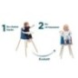 Chaise haute évolutive YOUPLA Thermobaby - Bleu océan - Fabriquée en France