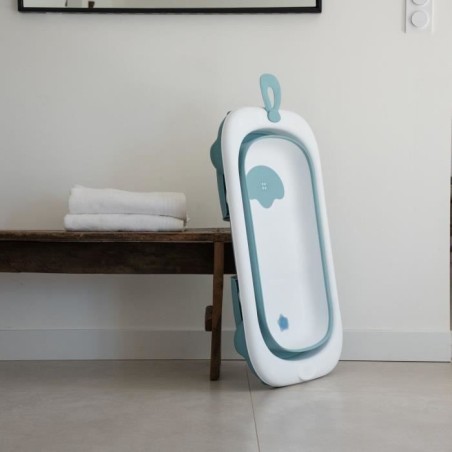 Baignoire pliable - THERMOBABY - BALNÉA - Compact - Bouchon de vidange - Jusqu'a 18 mois - Bleu