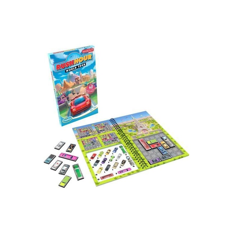 Rush Hour World Tour, 40 défis, Jeux de logique magnétique, 1 Joueur, a partir de 8 Ans, Version voyage, 76544, Ravensburger Rush Hour World Tour, 40 défis, Jeux de logique magnétique, 1 Joueur, a partir de 8 Ans, Version voyage, 76544, Ravensburger