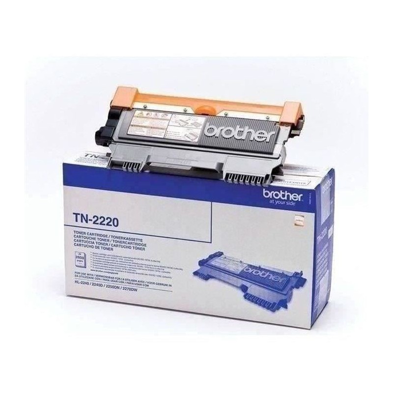 Cartouche de toner Brother TN-2220 Noir haute capacité - 2600 pages - Compatible HL-2240/2240D/2250DN/2270DW