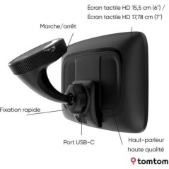 Navigateur GPS pour voiture TOM TOM GO Superior avec écran HD 7 et cartes du monde