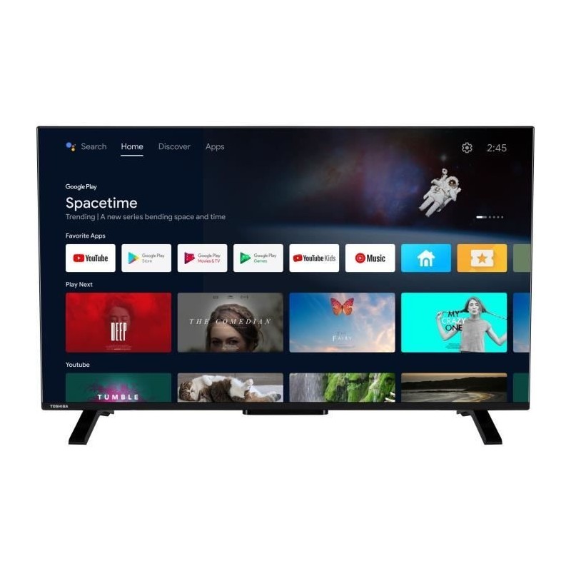 TOSHIBA 50UA2363DG - TV LED 50'' (126 cm) - 4K UHD 3840x2160 - Dolby Vision - TV connectée Android - 3xHDMI - WiFi