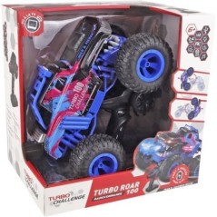 Voiture Télécommandée - TURBO CHALLENGE - Smashroar TC100 - Option Fumée - Bleu - 1/12 - Batterie Rechargeable et Piles incl