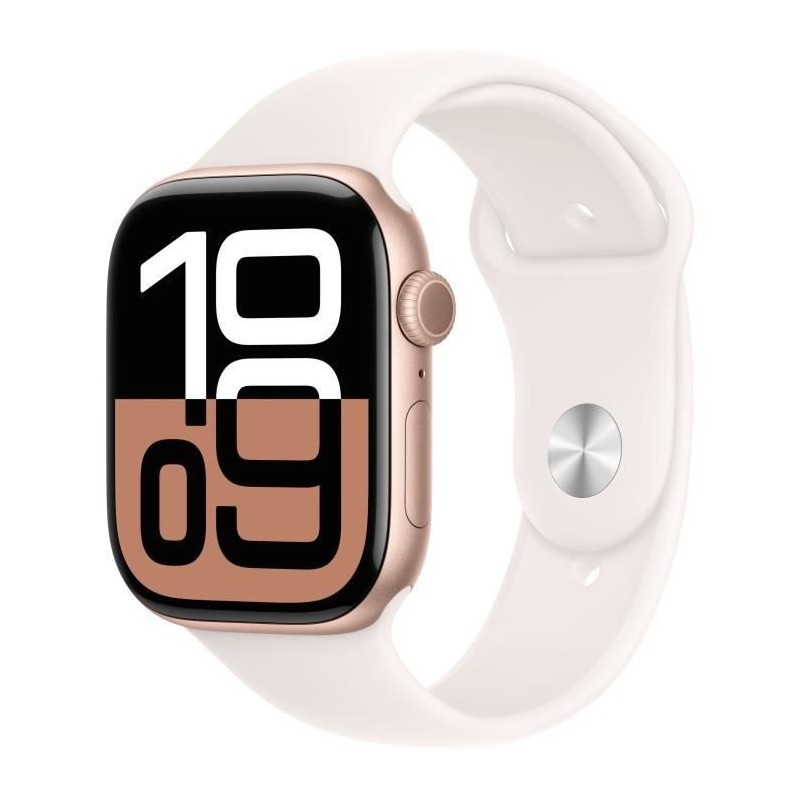 Apple Watch Series 10 GPS - 46mm - Boîtier Rose Gold Aluminium - Bracelet Light Blush Sport Band - M/L Apple Watch Series 10 GPS - 46mm - Boîtier Rose Gold Aluminium - Bracelet Light Blush Sport Band - M/L